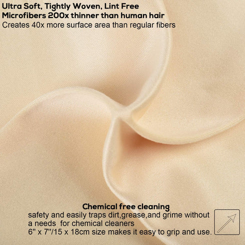 waka 10 Pack Upgraded Microfiber Cleaning Cloth, 6x7 Lint Free for Eyeglasses, Screens, and Delicate Surfaces