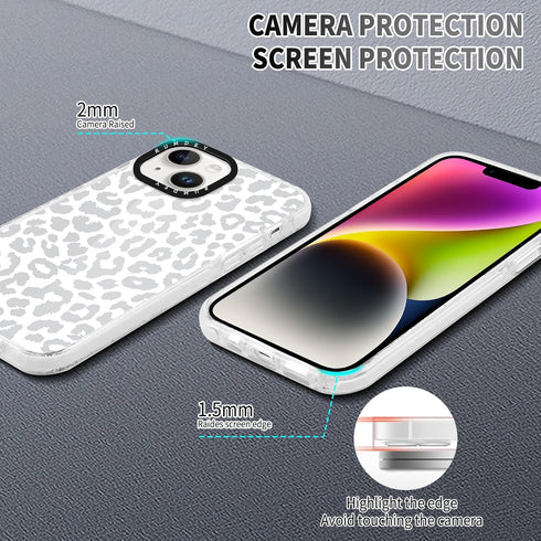 2 Pack Cheetah Cases for iPhone 13/14 (6.1") - Clear Leopard Pattern, Slim Shockproof TPU Cover for Women & Girls.