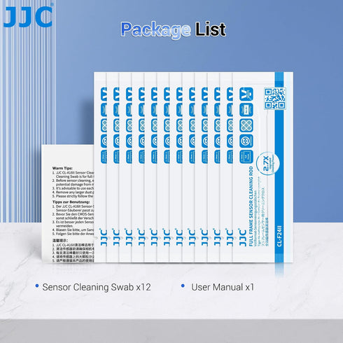 JJC 12pcs 24mm CMOS Full Frame Sensor Microfiber Cloth Cleaning Swab Cleaning Stick for Reflex & Mirrorless Digital