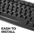 Josojoou 4PCS Keyboard Letter Stickers, Ultra-Clear Black Background with White Text Laptop Keyboard Stickers