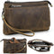 Portable Compact Travel Tech Kit, Electronic Organizer Zipper Bag, Handmade Top Grain Leather Pouch Fits Phone, USB