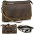 Portable Compact Travel Tech Kit, Electronic Organizer Zipper Bag, Handmade Top Grain Leather Pouch Fits Phone, USB