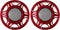 X AUTOHAUX 2pcs 6 Inch Car Metal Audio Speaker Grill Cover, Red Decorative Circle Grille Protector