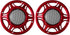X AUTOHAUX 2pcs 6 Inch Car Metal Audio Speaker Grill Cover, Red Decorative Circle Grille Protector
