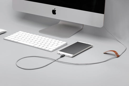 Native Union Belt Cable USB-C to USB-A, 4ft Ultra-Strong Charging Cable with Leather Strap for iPhone 15, Samsung Galaxy