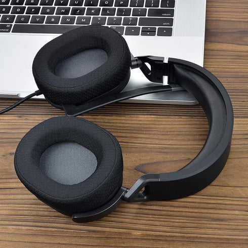 Defean Replacement Earpads for Corsair HS65 HS55 - High-Density Noise Cancelling Foam Cushions (Black Fabric)
