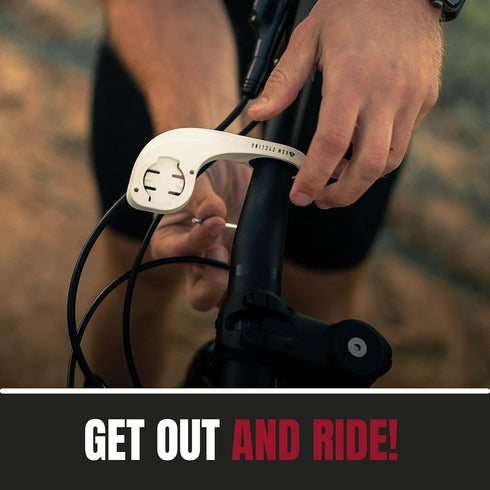 KOM Cycling Wahoo Elemnt Mount, Compatible with Multiple Wahoo Computers, Out Front Computer Mount (White)