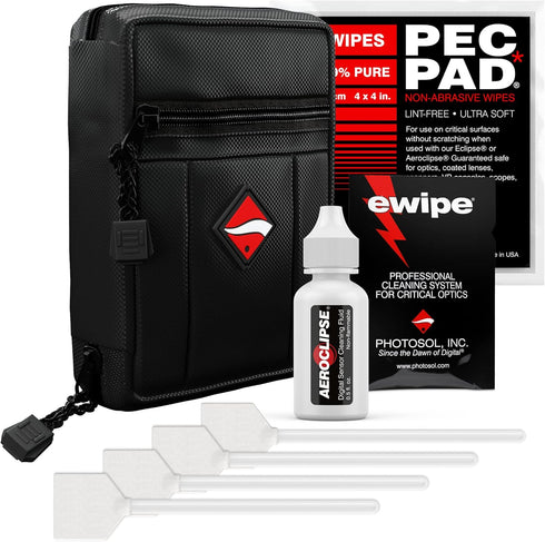Photographic Solutions Digital Survival Kit - Type-3 Sensor Swabs, PEC-PAD Wipes, E-Wipe Packet, Optic Cleaner Kit