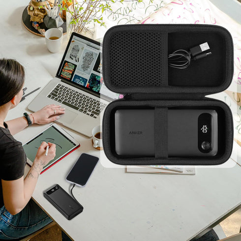 khanka Hard Travel Case for Anker Power Bank, 20,000mAh Portable Charger, Case Only (Black)