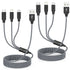 Multi Charging Cord 4ft, 2Pack Nylon Braided Apple MFi Certified iPhone Charger, 3 in 1 Lightning Cable