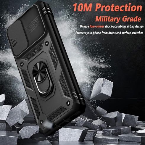 Case for Galaxy A15 5G, Samsung Galaxy A15 Case with Camera Cover & 2 Pcs Screen Protectors, Shockproof Kickstand