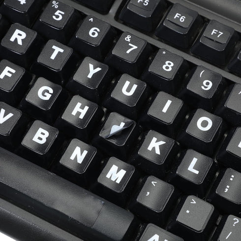 SynHHergyx 3 Keyboard Letter Stickers, Pcs Universal English Keyboard Stickers Replacement Matte Black Background