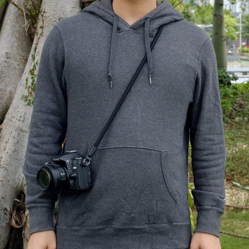 Camera Strap,Climbing Rope Camera Strap for Round Hole Interface DSLR SLR Mirrorless Camera Neck Shoulder Strap 100cm Black
