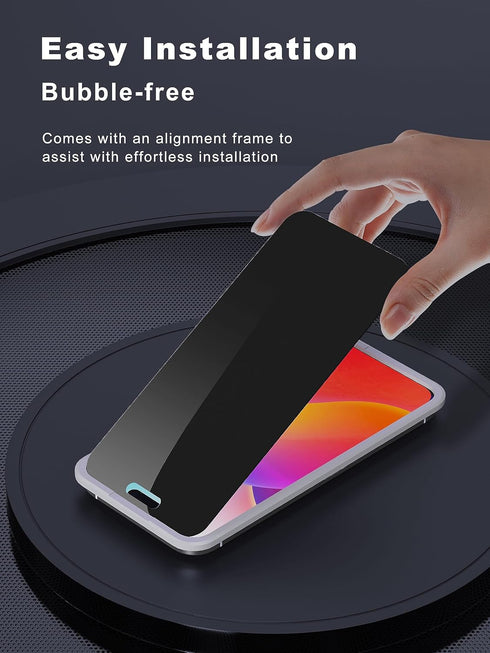iPhone 15 Pro Max Privacy Screen Protector 6.7" - Anti Spy, Anti Blue Light, HD Tempered Glass, Easy Install, Case