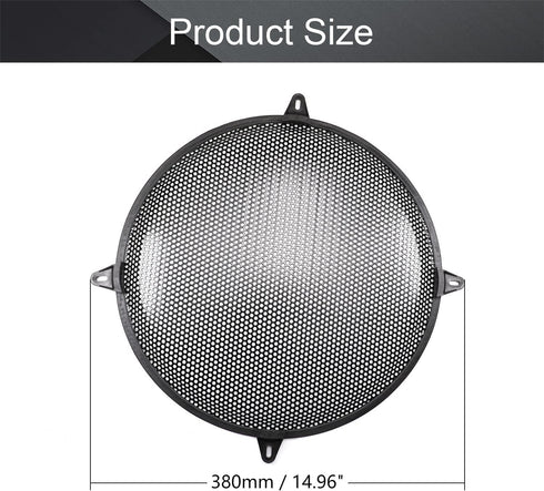 Fielect 2Pcs 15 inch Speaker Grill Cover Car Audio Speaker SubWoofer Grill Speaker Covers Waffle Grill Cover Guard Protector Grille Black