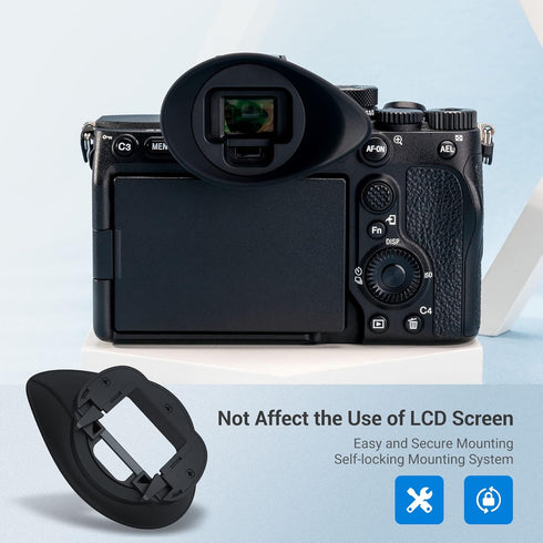 JJC Camera Viewfinder Eyecup for Sony A7R V A7R5 A7 IV A7M4 A7S III, Oval Shape Soft Silicone Design