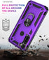 Androgate Purple Moto G Stylus/Pro Case with Tempered Glass Protectors, Ring Kickstand Car Mount, Shockproof Cover
