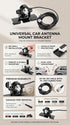 VGEBY 360 Car Antenna Mount Bracket, Degree Adjusting Angle Radio Antenna Mount Bas for Mobile Radio Car Clip Mount