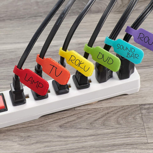 Wrap-It Storage Cable Management Value Pack – 40 Self-Gripping Cable Ties, 20 Cable Labels, 12ft Perforated