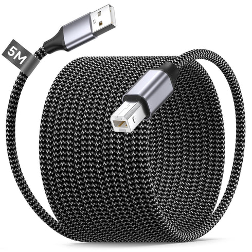 BLITEZZ USB Printer Cable 16ft, High Speed HP Printer Cable USB A to