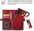 Asuwish Wallet Detachable Cover for Samsung Galaxy S23 Ultra 5G, Leather Flip Credit Card Holder with Magnetic Back, Red