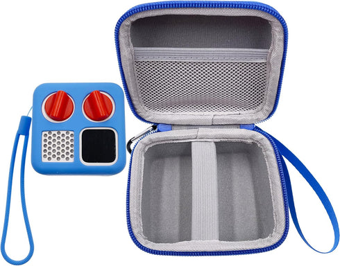 Hard Carrying Case and Silicone Skin Cover for YOTO Mini Screen-Free Bluetooth Audio Player, Compatible Accessories for Yoto Mini Make Your Own Card – Kids Screen-Free Bluetooth Audio Player (Blue)