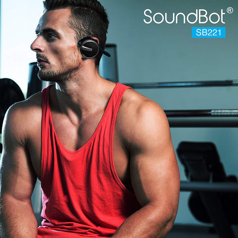 Soundbot SB221 Black Sports-Active Headphones: HD Wireless Bluetooth 4.0, 20Hrs Music, 25Hrs Calling, Sweat Resistant,