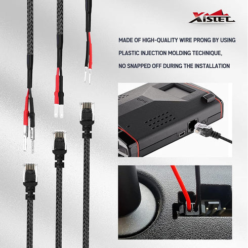 Xislet 16.5" Radar Detector Hardwire Power Cord, Mirror Wire Plug Tap for Escort Valentine One, Set of 3