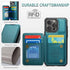 iPhone 15 Pro Wallet Case with Card Holder, RFID Blocking, Durable Kickstand Shockproof Phone Case for Women Men
