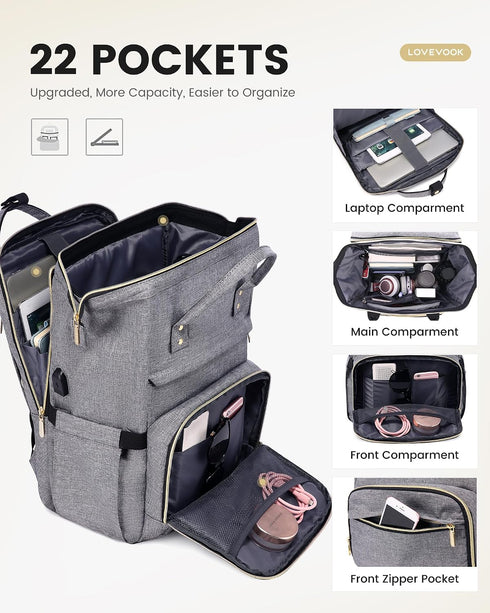 Backpack 15.6 Inch Backpack Backpack LOVEVOOK Laptop for Women, Travel with Laptop Compartment, Water Resistant Work