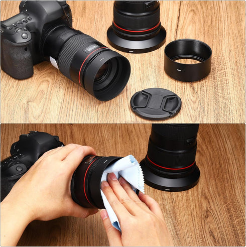 PATIKIL 43mm Lens Cap, 3 Pack Sides Pinch Snap Cover for Front Lens with Cloth