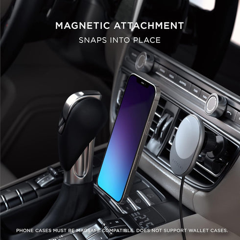 Satechi Magnetic Wireless Car Charger (Qi Wireless Charging) 7.5W Air Vent Mount for iPhone 15 Pro Max/15 Pro/15 Plus