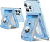 MagSafe Wallet with AirTag Holder, Magnetic Phone Wallet for iPhone 16/15/14/13/12 Series, 9 Card Holder, Light Sky Blue