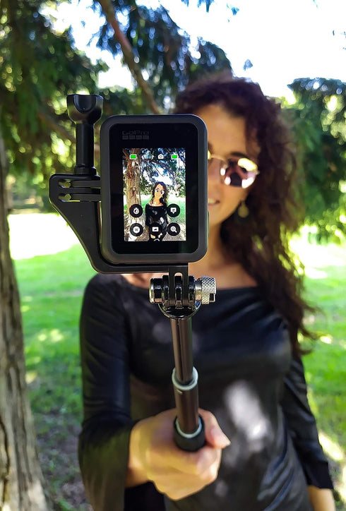 Black Vertical Mount for GoPro Hero 4/5/6/7/8/9, DJI Osmo Action, Compatible with iPhone