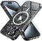 iPhone 15 Pro Max Case by Choiche, Glitter Black, Magnetic, Sparkly, with 3x Diamond Lens & 2x Tempered Glass