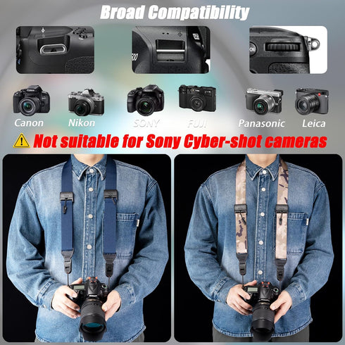 VKO Quick Release Adjustable Neck & Shoulder Strap - Ideal for DSLR & Mirrorless Cameras