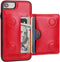 KIHUWEY Wallet Case for iPhone SE, 7/8 - Premium Leather with Credit Card Holder, Durable Shockproof Cover (Red)