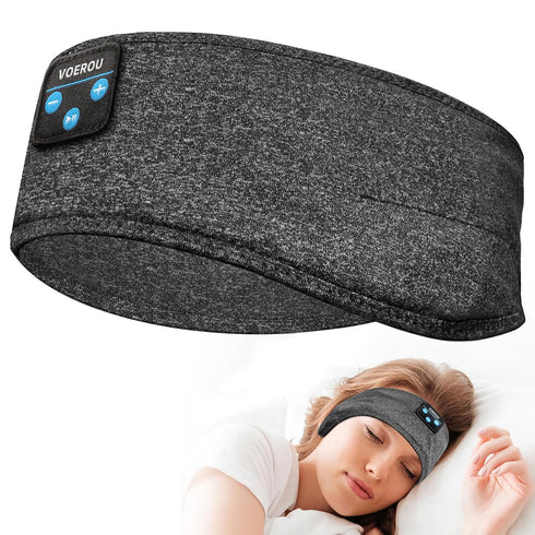 Voerou Sleep Headphones, Bluetooth Headband, Sleeping Headphones with Ultra-Thin Speakers for Side Sleepers, Headband