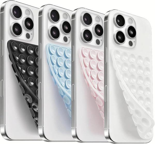 Mnyatr 4 Pack Silicone Suction Cup Phone Case Mount Double Sided, Sticky Phone