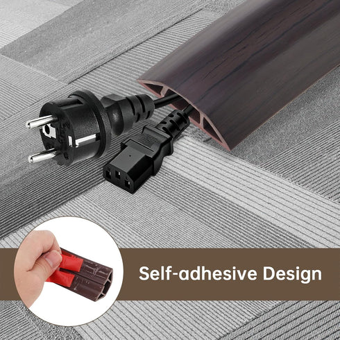6.6Ft Floor Cord Covers Self Adhesive Cord Hider Extension Management Prevent Cable Trips Walnut Wood Grain for Cable