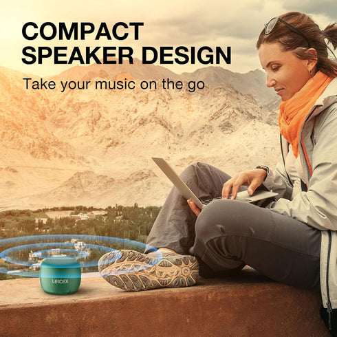 Small Portable Bluetooth Speaker, Mini Wireless Speaker with HiFi Stereo Sound, Waterproof Travel Speaker with Big