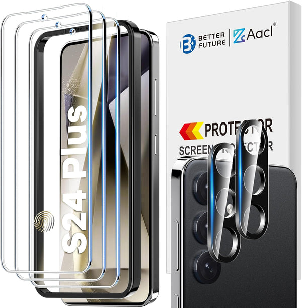 AACL Tempered Glass Screen Protector for Samsung Galaxy S24 Plus with Camera Lens Protector [9H, Anti-Scratch,