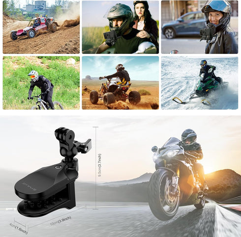PULUZ Motorcycle Helmet Chin Clamp Mount for GoPro, 360° Adjustable Ball Head Quick Release Chin Clip