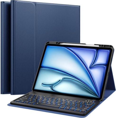 MoKo Keyboard Case for iPad Air 13 Inch with Keyboard M2 2024, Multi-Angle Magnetic Stand Cover, Detachable Bluetooth