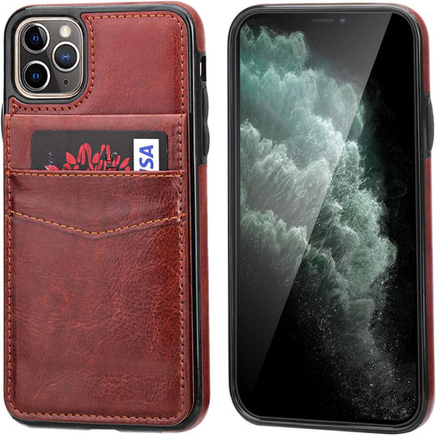 KIHUWEY iPhone 11 Pro Max Case Wallet with Credit Card Holder, Premium Leather Magnetic Clasp, Heavy Duty Cover