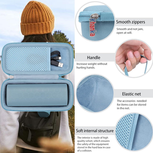 Khanka Hard Travel Case for Sonos Roam 2 / Sonos Roam Portable Smart Bluetooth Speaker, Blue
