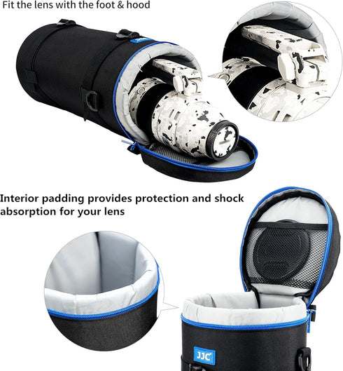 Extra Large Thick Camera Lens Pouch Case for Nikon 180-600mm/600mm F6.3 & Sony 200-600mm Zoom Lens, Fits Lenses Below