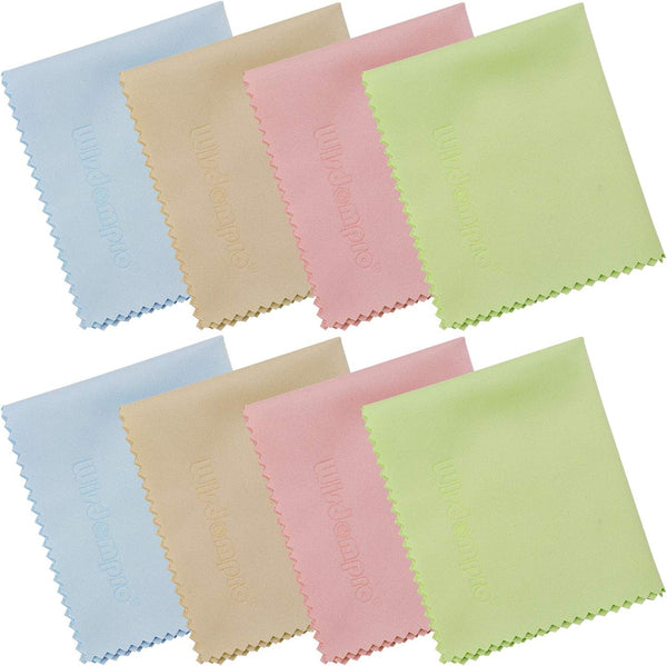 Wisdompro 8-Pack 5.7 x 6.9 Inches Microfiber Cleaning Cloth for Camera Lens, Glasses,