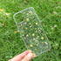 iPhone 15 Plus Flower Case: Soft Clear Rubber with Real Flowers, Glitter Floral Design, Yellow Cover for Girls.