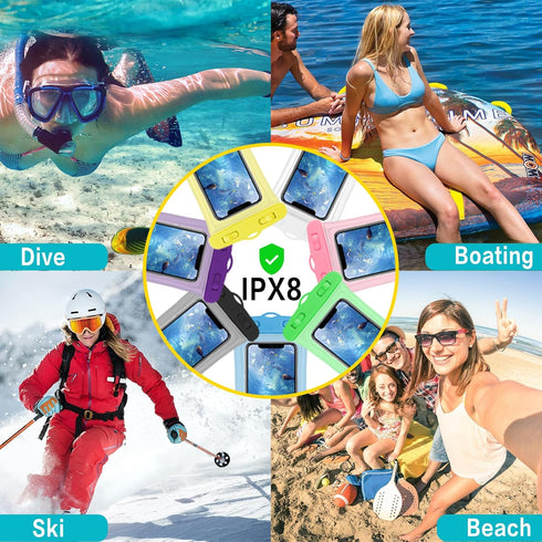 7 Pcs Waterproof Phone Pouch, Universal IPX8 Floating Cell Phone Case Dry Bag for Most Phones on Market